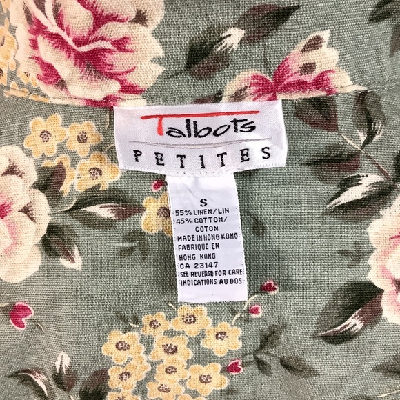 TALBOTS Floral Linen Jacket 6 - Picture 5 of 10